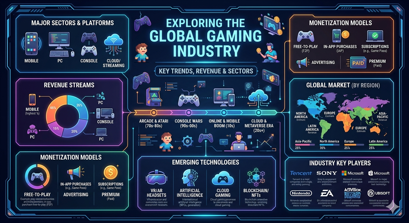 Exploring the Global Gaming Industry: Key Trends, Revenue & Sectors